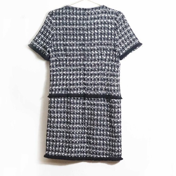 Angeleye Short Sleeve Tweed Sheath Dress in Black 4 - Picture 4 of 4